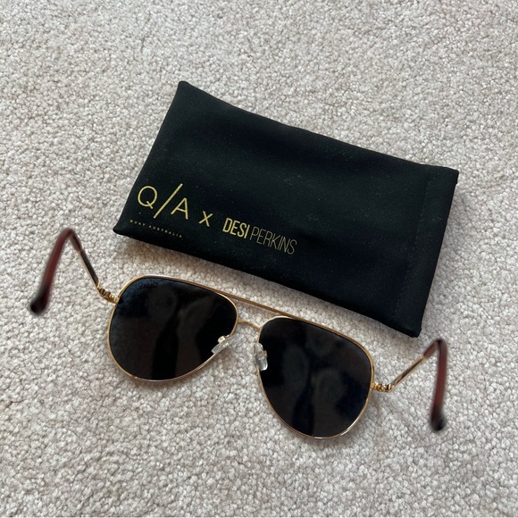 Quay Australia high key 62mm oversize aviator sunglasses quay x desi gold - Picture 6 of 12